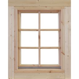 wolff Finnhaus Einzelfenster Marit 58 mit Isolierverglasung für Wandstärke 58mm, Durchgangsmaß 625x816mm