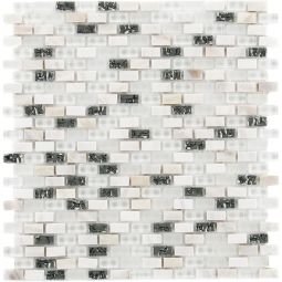 Kombimosaik Glas Naturstein 5th Avenue White Mix Seashell 28,5x28,5 cm Mosaikfliesen 8 mm auch als Muster erhältlich
