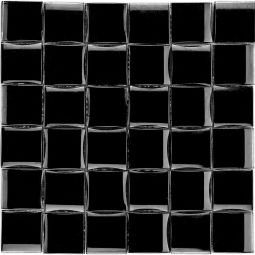 Glasmosaik 3D Black 25,6x25,6 cm Mosaikfliesen 8 mm auch als Muster erhältlich