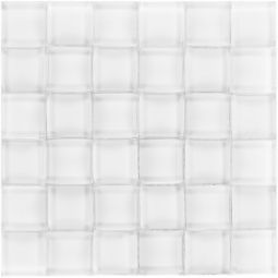 Glasmosaik 3D White 25,6x25,6 cm Mosaikfliesen 8 mm auch als Muster erhältlich