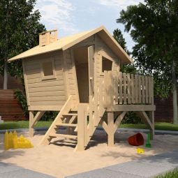weka Tabaluga Abenteuerhaus Kinderspielhaus LOTTI mit Treppe und Terrasse kreative Gestaltungsmöglichkeiten