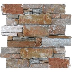 Wandverblender Naturstein auf Zement Beige 55x20x3-4cm Riemchen auch als Muster erhältlich