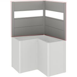 Biohort Sichtschutz für Pflanzbeet Belvedere in L-Form mit Acrylglas quarzgrau-metallic 91 cm Höhe, dekorative Abgrenzung, hervorragend als Blick-, Wind-, und Sonnenschutz, mit Lichtpaneel