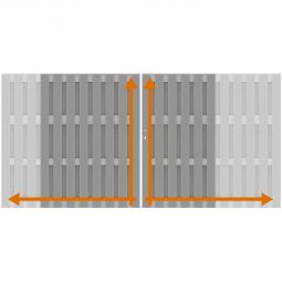 TraumGarten Doppeltor auf Maß Sichtschutzzaun JUMBO WPC Alu-Design Grau/Alu Grau Pulverbeschichteter Edelstahlrahmen mit senkrechten WPC-Lamellen, Alu-Querriegel und kompletter Tortechnik bis 360x180 cm