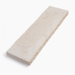 Seltra Natursteine Abdeckplatte VANILLA ROMANA Travertin creme-beige Oberfläche satiniert, Seiten gespalten, beidseitig mit Wassernase, 4x28x100 cm