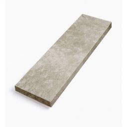Seltra Natursteine Abdeckplatten VIA MARUNA antik Kalkstein bräunlich-grau Taupe Oberfläche gesägt & aufgeraut, Seiten gespalten, beidseitig Wassernase, 4x28x100 cm
