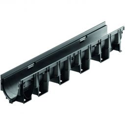 ACO XtraDrain Entwässerungsrinne ohne Sohlengefälle Aus Polypropylen mit V-Querschnitt, mit werkzeugloser Rostarretierung, Belastungsklasse C 250