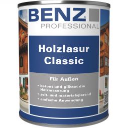BENZ PROFESSIONAL Holzlasur Classic Holzschutzmittel verschiedene Farben, für witterungsbelastete Hölzer im Außenbereich