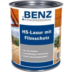BENZ PROFESSIONAL HS-Lasur mit Filmschutz Holzschutzmittel verschiedene Farben, transparent, schützt vor Schimmel-, Algen-, und Pilzbefall