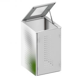 Binto Mülltonnenbox 1er-Box Edelstahl Klappdeckel Mülltonnenverkleidung für Behälter bis max. 240 Liter