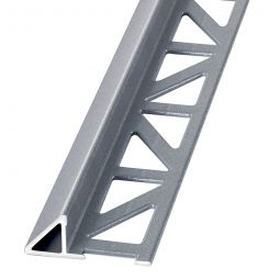 BLANKE Fliesenschiene Dreiecksprofil Aluminium Edelstahlmetallic 6mm Länge 2,5m, angewinkeltes Abschlussprofil für Fliesen