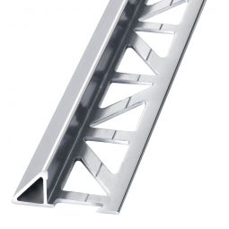 BLANKE Fliesenschiene Dreiecksprofil Aluminium silberfarben glänzend 12,5mm Länge 2,5m, angewinkeltes Abschlussprofil für Fliesen