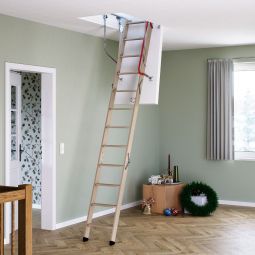 DOLLE Holz Bodentreppe clickFIX 3-teilig, U-Wert 0,49 Dachbodentreppe Für Raumhöhen bis 274 cm, in verschiedenen Größen erhältlich