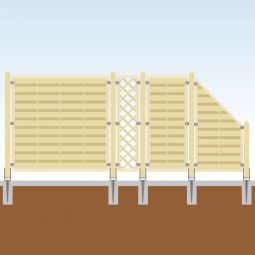 Sichtschutzzaun Rank Komplett-Set Holz Individualisieren Sie Ihren Zaun mit unserem Konfigurator - inkl. Pfosten & Befestigungsmaterialien