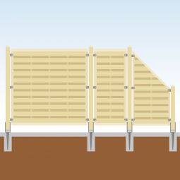 Sichtschutzzaun Basic Komplett-Set Holz Individualisieren Sie Ihren Zaun mit unserem Konfigurator - inkl. Pfosten & Befestigungsmaterialien