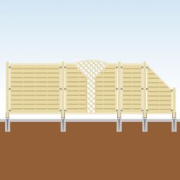 Sichtschutzzaun Zier Komplett-Set Holz Individualisieren Sie Ihren Zaun mit unserem Konfigurator - inkl. Pfosten & Befestigungsmaterialien