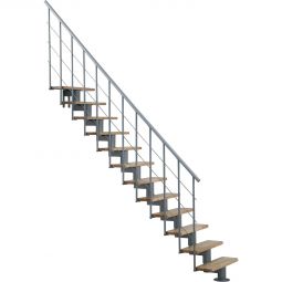 Minka Mittelholmtreppe Comfort Top grau Raumspartreppe inklusive Handlauf aus hochwertigem PVC, für Geschosshöhe bis max. 312 cm