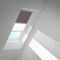 VELUX Verdunkelungs-Rollo Duo DFD Taupe/Weiß 4577 Schutz gegen Hitze, für verschiedene VELUX-Dachfenster geeignet