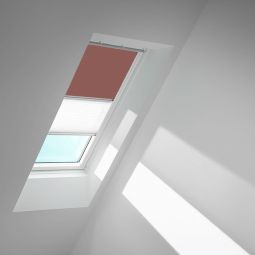 VELUX Verdunkelungs-Rollo Duo DFD Rosenholz/Weiß 4578 Schutz gegen Hitze, für verschiedene VELUX-Dachfenster geeignet