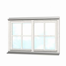 Skan Holz Doppelfenster Weiß für Carports Echtglas, mit Dreh- und Kippfunktion