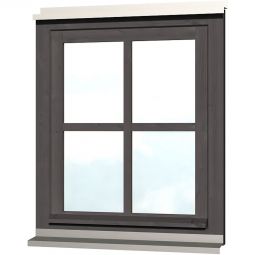 Skan Holz Einzelfenster Schiefergrau für Carports Echtglas, mit Dreh- und Kippfunktion