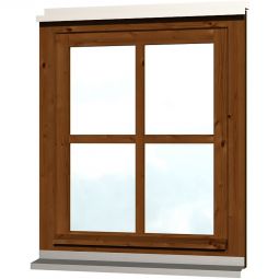 Skan Holz Einzelfenster Nussbaum für Carports Echtglas, mit Dreh- und Kippfunktion