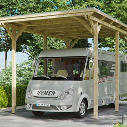 Skan Holz Carport Caravan Emsland Imprägniert Unterstand verschiedene Größen, Leimholz (Fichte), Pfostenstärke 12x12cm