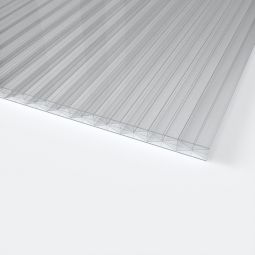 Exolon multi UV Doppelstegplatten 16 mm Polycarbonat transparent Aus witterungsbeständigem  Polycarbonat, mit UV-Schutzbeschichtung, geringe Geräuschentwicklung, Hagelbeständig
