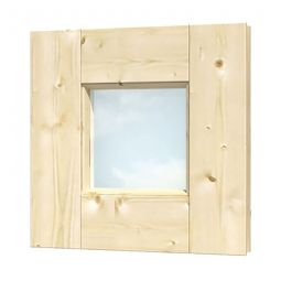 Skan Holz Fensterelement 40x40cm für Gartenhaus 28mm und 45mm feststehend, für Wandstärke 28mm und 45mm