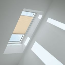VELUX Plissee Cremebeige 1278 lichtdurchlässig, sorgt für harmonisches Tageslicht, für verschiedene VELUX-Dachfenster geeignet