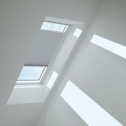 VELUX Plissee Grau 1282 lichtdurchlässig, sorgt für harmonisches Tageslicht, für verschiedene VELUX-Dachfenster geeignet