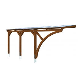 SKAN HOLZ Carport Eifel mit Bogen Anlehncarport, nussbaum Konstruktion aus hochwertigem Leimholz (BSH-Fichte), Größe: 300x541 cm