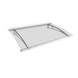 gutta Pultvordach PT-L Edelstahl Dach 150 cm bis 270 cm breit, matter Edelstahlrahmen mit klarem Acrylglas