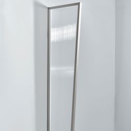 gutta Vordachseitenblende B1 Edelstahloptik 45x60x200 cm, Aluminiumrahmen mit klarem Acrylglas