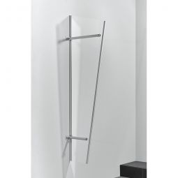 gutta Vordachseitenblende PT-GR Edelstahloptik 30x60x185 cm, Aluminiumrahmen mit klarem Acrylglas