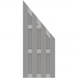 TraumGarten Sichtschutzzaun JUMBO WPC Alu-Design Anschluss Grau Streichfreier Sichtschutz, waagerecht und senkrecht montierbar, 74x179 auf 90 cm
