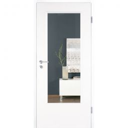 Kilsgaard Innentür mit Glas Typ 42/LA Weiß lackiert Zimmertür hell ähnlich RAL 9010 verschiedene Glasvarianten auswählbar