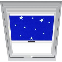 Roto Verdunklungsrollo Sterne-Marinen-Blau 3-V62 lichtundurchlässig, Bedienung manuell oder elektrisch, für verschiedene Fenstergrößen konfigurierbar