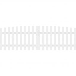 TraumGarten Gartenzaun LONGLIFE CARA XL Doppeltor weiß rund verzinkter Stahl, weiß gepulvert, Profile aus Fenster-Kunststoff, 310x90 (100) cm