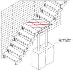 DOLLE Gitterrost-Zwischenpodest für Außentreppe Gardentop verschiedene Breiten, einzusetzen bis 264cm