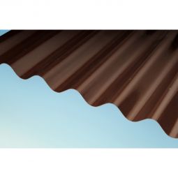 OWOFIL Sinus-Wellplatten 177/51 Polyester (GFK) braun Leichte und robuste Wellplatte für Dach und Wand, 1096 mm breit, Witterungsbeständig und Langlebig