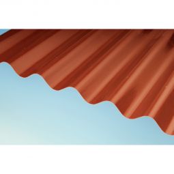 OWOFIL Sinus-Wellplatten 177/51 Polyester (GFK) rot Leichte und robuste Wellplatte für Dach und Wand, 1096 mm breit, Witterungsbeständig und Langlebig