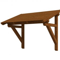 Skan Holz Vordach Paderborn Dach Nussbaum Pultdach aus nordischer Fichte, überdachte Fläche 242x156 cm, solide Zapfenlochverbindungen Konstruktionsvollholz
