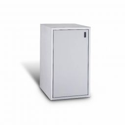 Paul Wolff Mülltonnenbox Einstiegsmodell Basis Weißaluminium 1er Box Mülltonnenverkleidung für Behälter bis max. 240 Liter, mit Korpus aus Sichtbeton
