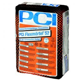 PCI Flexmörtel S2 Hochverformungsfähiger Fliesenkleber Grau 20kg Sack, für alle keramischen Beläge