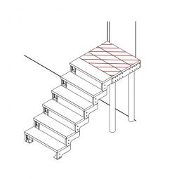 DOLLE Podest für Außentreppe Gardentop, Anthrazit Gartentreppe verschiedene Breiten, einzusetzen bis 264cm
