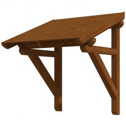 Skan Holz Vordach Potsdam Dach Nussbaum Pultdach aus nordischer Fichte, überdachte Fläche 176x156 cm, solide Zapfenlochverbindungen Konstruktionsvollholz