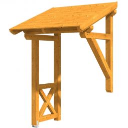 Skan Holz Vordach Potsdam Dach mit Seitenteil Eiche Hell Pultdach aus nordischer Fichte, überdachte Fläche 176x156 cm, solide Zapfenlochverbindungen Konstruktionsvollholz