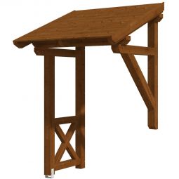 Skan Holz Vordach Potsdam Dach mit Seitenteil Nussbaum Pultdach aus nordischer Fichte, überdachte Fläche 176x156 cm, solide Zapfenlochverbindungen Konstruktionsvollholz