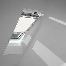 VELUX Vorteils-Set Hitzeschutz Plus ROP Manuell Uni Weiß/Schwarz 1028 Markise und Sichtschutzrollo, effektiver Licht- und Hitzeschutz, für verschiedene VELUX-Dachfenster geeignet